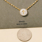 Cross On Pearl Pendant Chain Necklace
