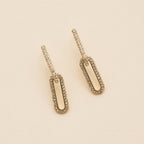 18k Gold Dipped Linked CZ Dangling Earrings | CZ Dangling Earrings