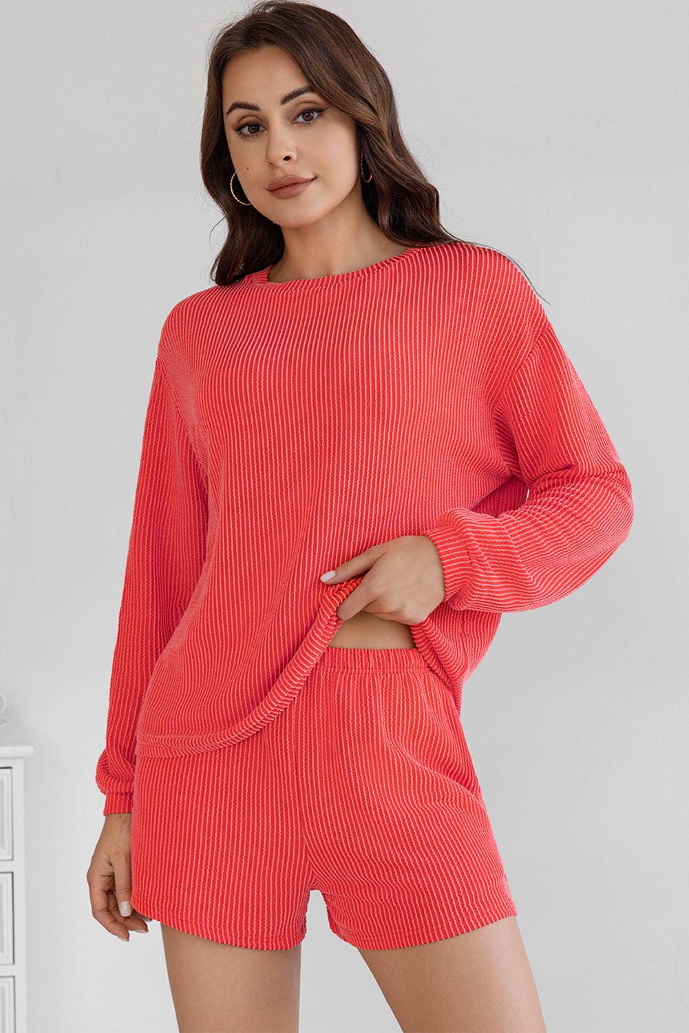 Kinsey Long Sleeve Top Shorts Set