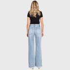 P865VXF-LT DESTROYED HIGH RISE RIGID VINTAGE FLARE JEANS