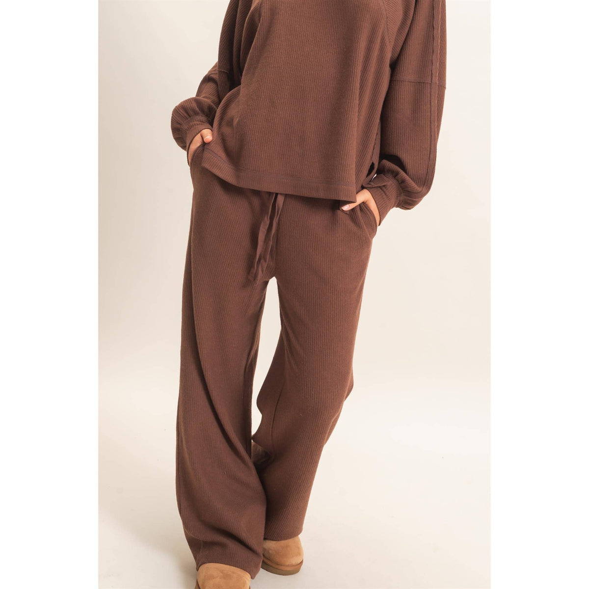 Brushed Waffle Drawstring Pants