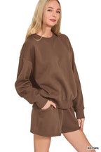 Fleece Sweatshirts & Shorts Set