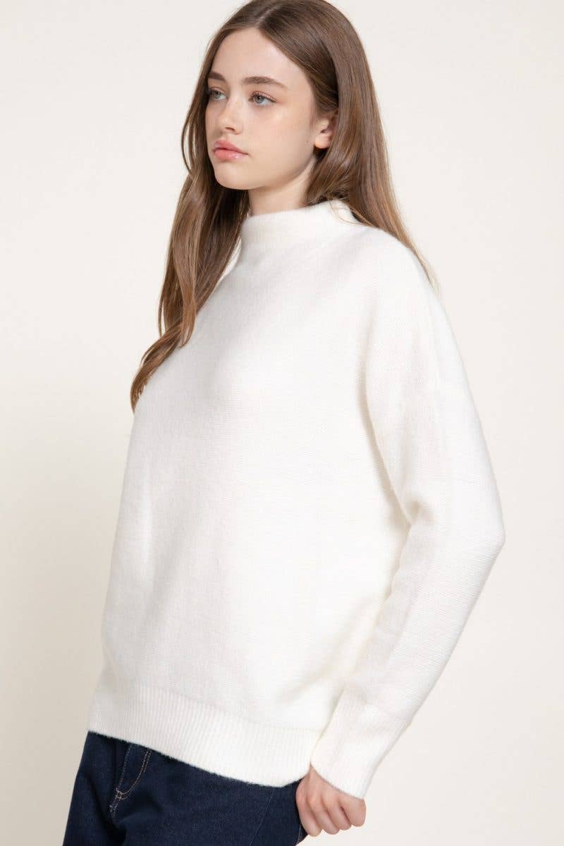 Long Sleeve Funnel Neck Sweater