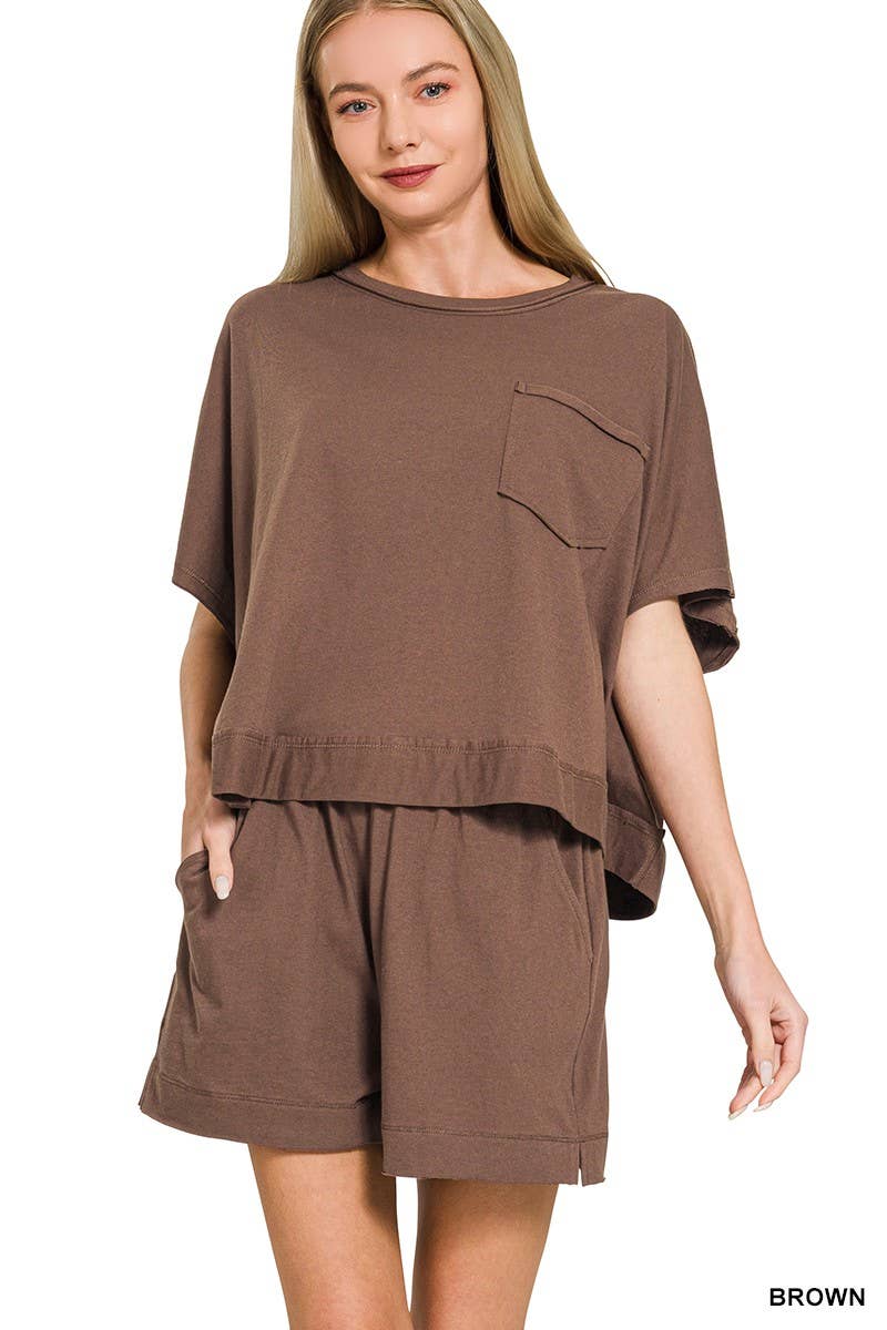 Exposed Seam Boxy Top N Shorts Set