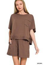 Exposed Seam Boxy Top N Shorts Set