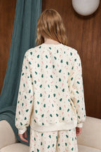 HOLIDAY TREE & CANDY CANE CREW KNIT TOP