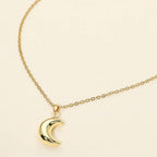 Stainless Steel Crescent Moon Pendant Necklace