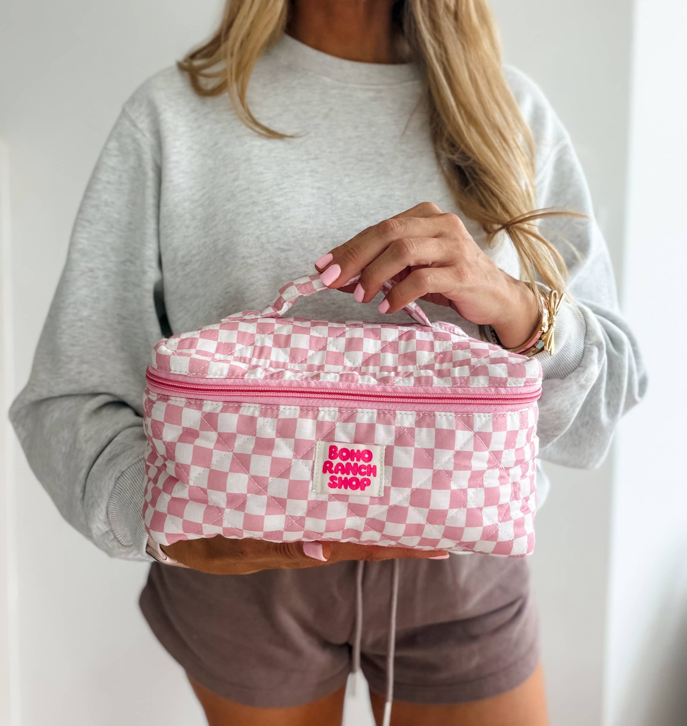 Quilted Western Makeup Bag  | Cowgirl Cosmetic Bag Fabric 