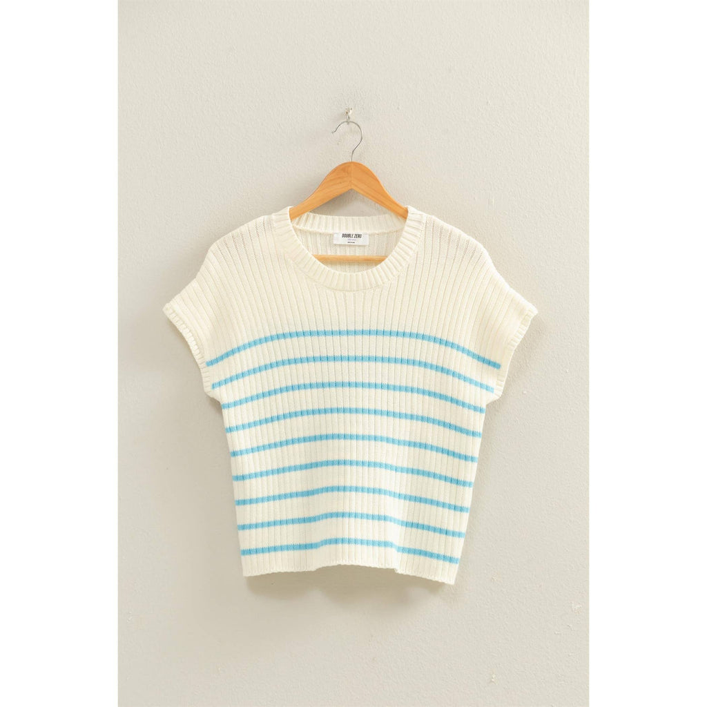 Sleeveless Ribbed Striped Knit Top