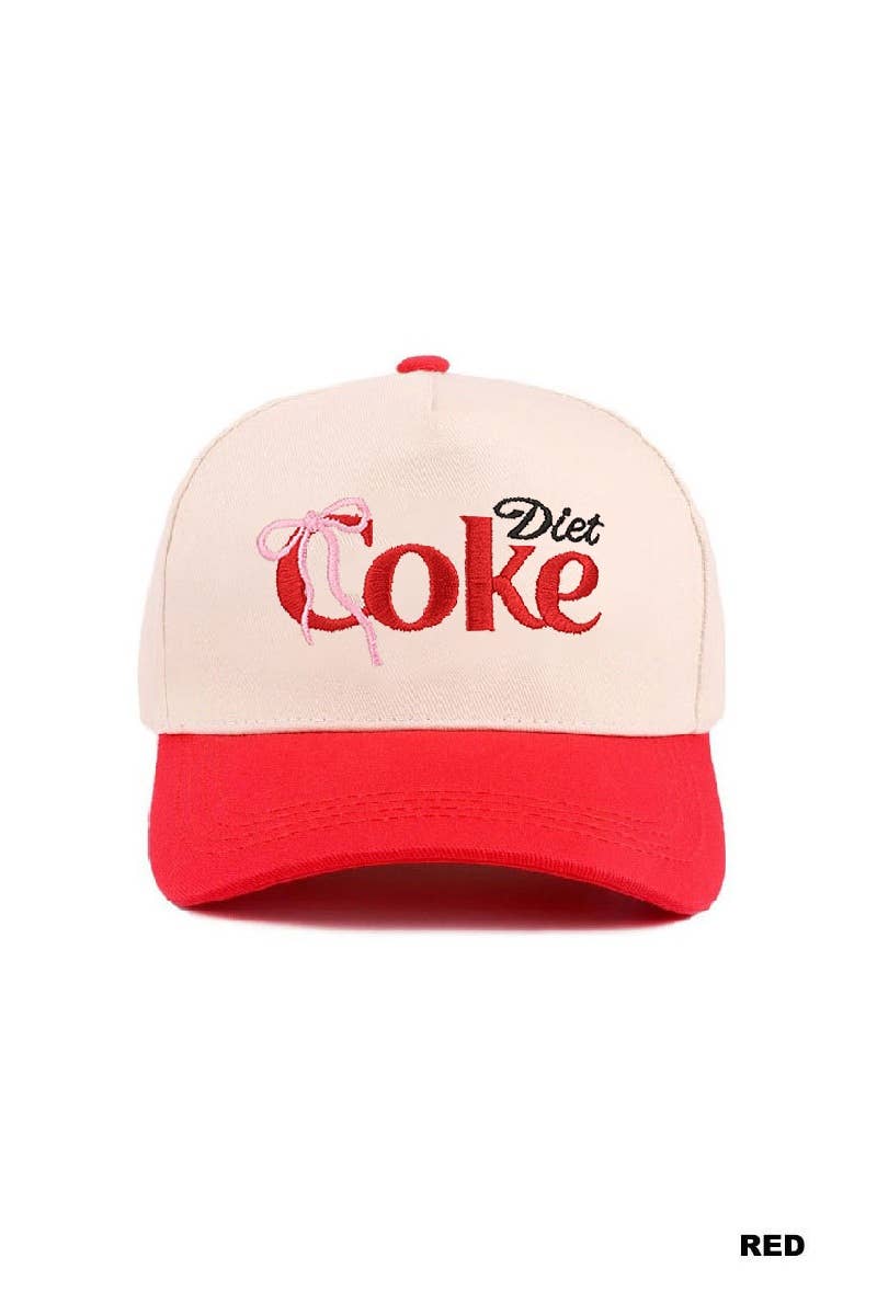 .0304 Coquette Bow Diet Coke Two Tone Cotton Hat SI-29570