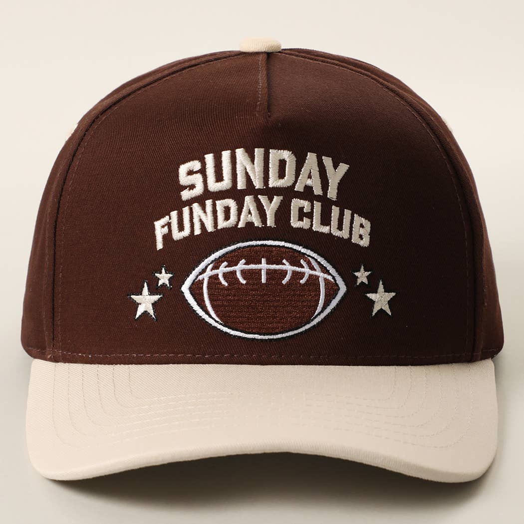 SUNDAY FUNDAY CLUB Embroidered Football Two-Tone Trucker Hat