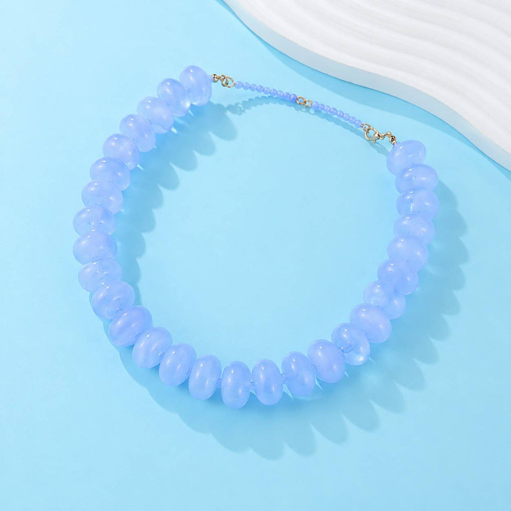 Chunky Beaded Natural Swirl Statement Necklace | 40NK9741