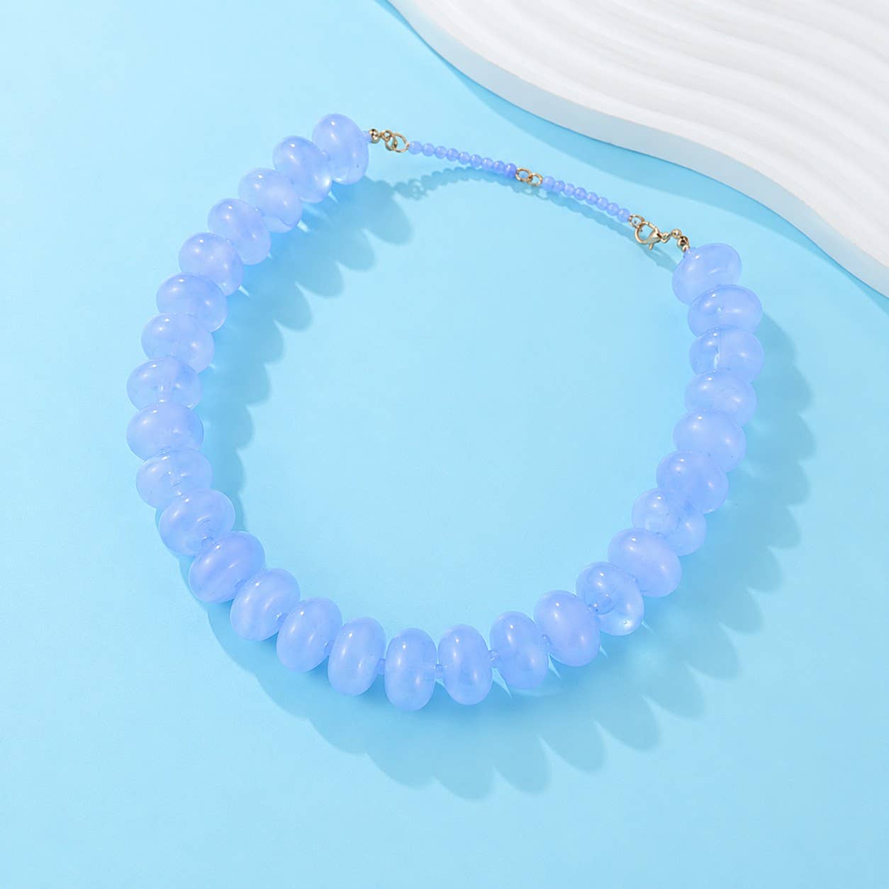 Chunky Beaded Natural Swirl Statement Necklace | 40NK9741