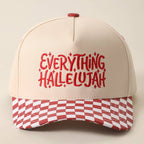 EVERYTHING HALLELUJAH Embroidered Checker Brim Trucker Hat