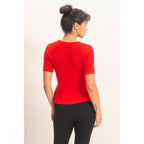 Ribbed Peplum Knit Top