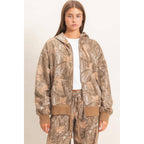 Tree Camouflage Zip-Up Hoodie