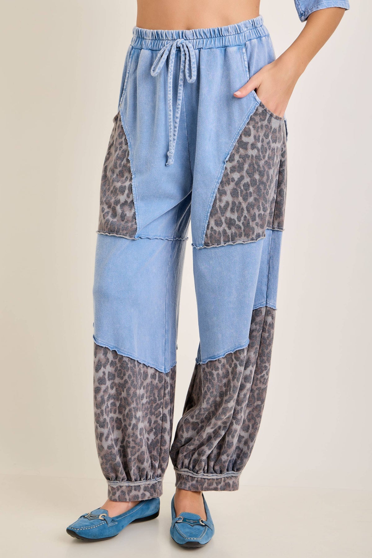Mineral Washed Cheetah Leopard Balloon Lounge pants HP6948