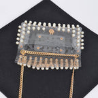 Rhinestone Clear Belt Bag W/Chain PB8633