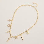 18K Gold-Dipped Faith & Love Charm | Necklace