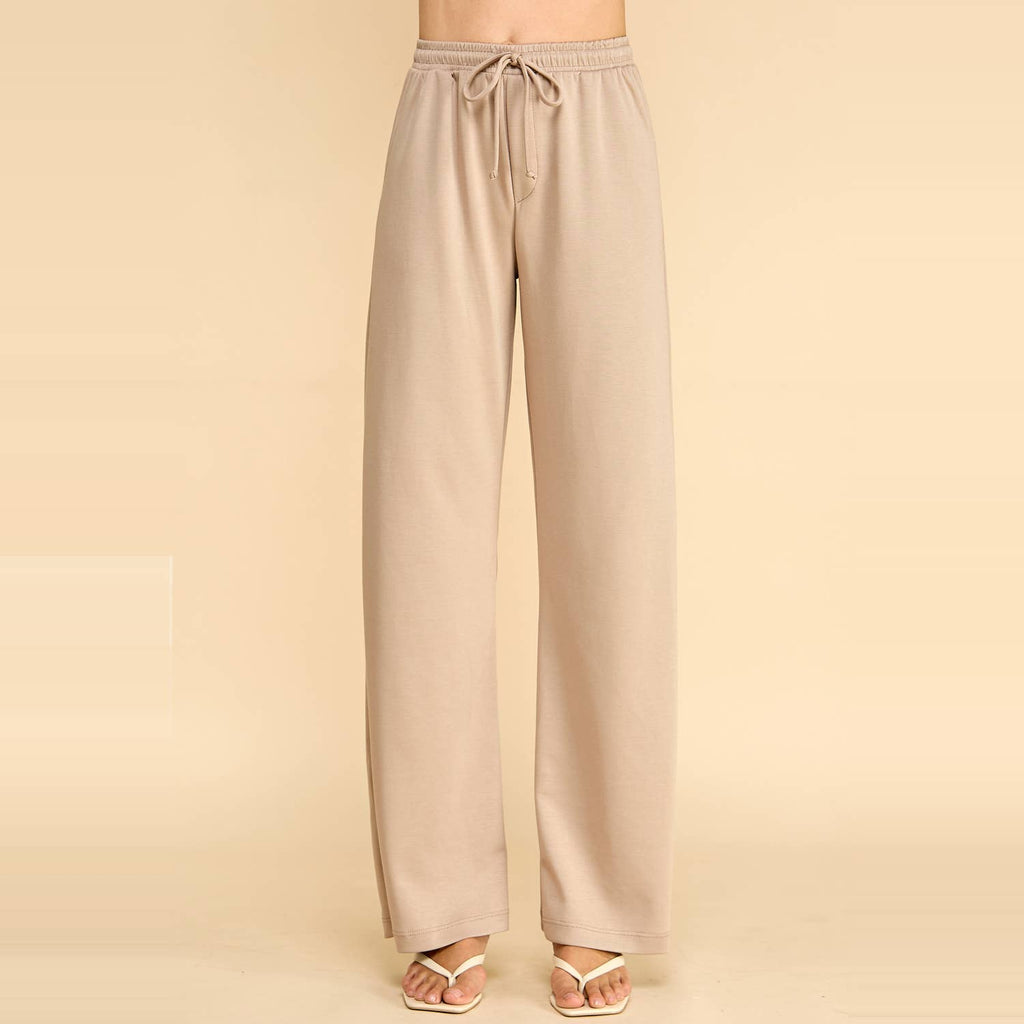 Wide Leg Drawstring Lounge Pants with Pockets