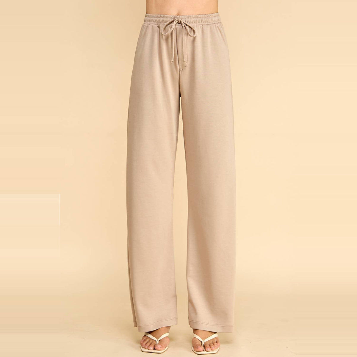 Wide Leg Drawstring Lounge Pants with Pockets