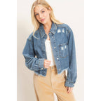 Frayed Hem Denim Jacket