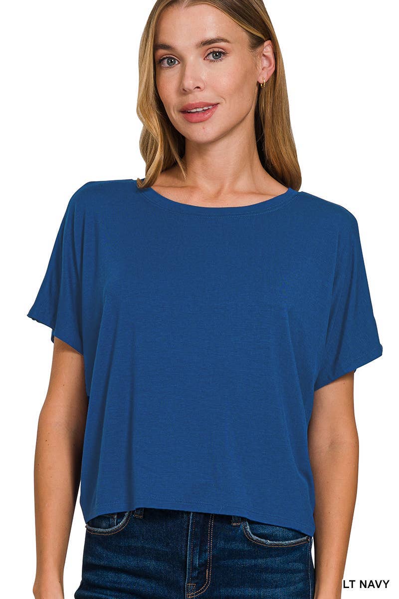 Cropped Round Neck Tee