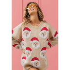 HAIRY SANTA FACE SWEATER TOP