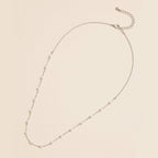 18K Gold Dipped Small Pearl Link Necklace | Timeless 2mm Pearl Link Necklace