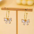Crystal Bow Hoop Earrings | 80E62501