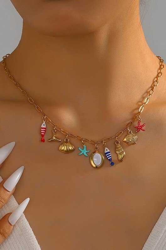 18K STAINLESS STEEL TARNISH FREE FISH NECKLACE | 40NK9533