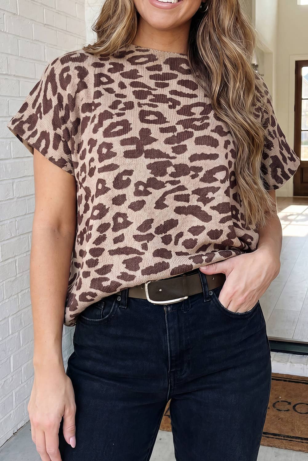 LAS Western Lightweight Leopard Dolman Sweater (S-XL)