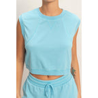 Burnout French Terry Sleeveless Top & Shorts Set