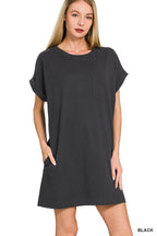 Premium Cotton T-shirts Dress With Pockets