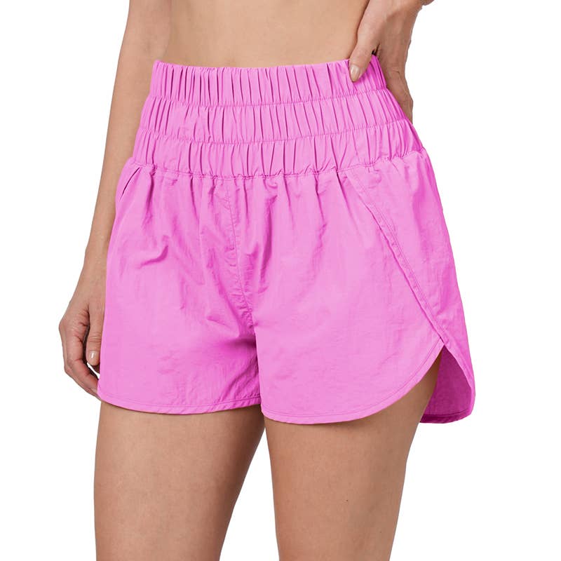 ,.SI-23325 Track shorts w/ back pocket & brief lining