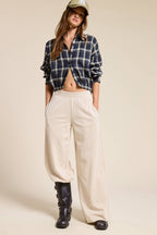 Plaid Button Up Crop Shirt