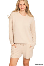 ..Ribbed Short Sleeve Tee & Pants 2PC Set