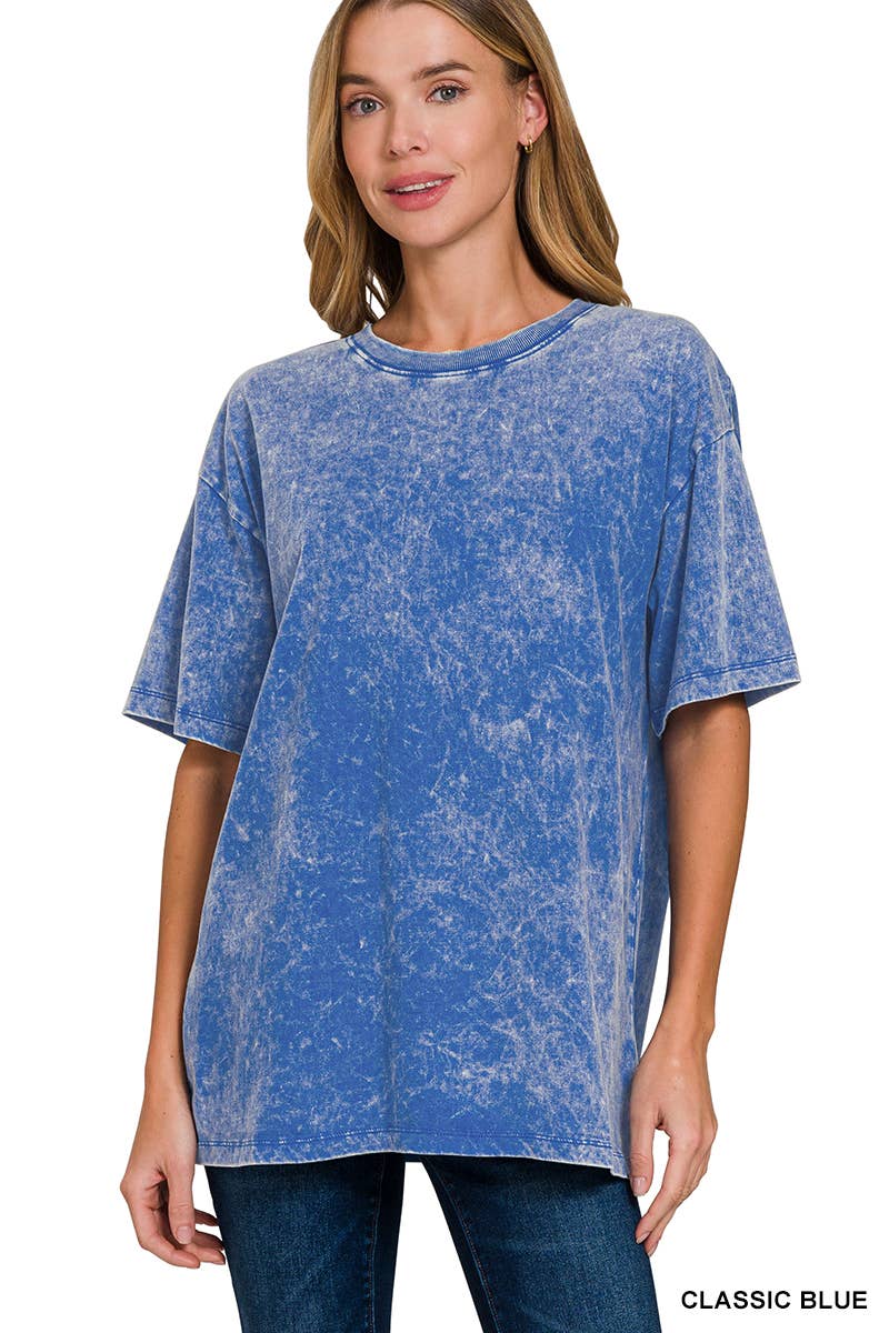 `Vintage Wash Oversize Cotton Tee