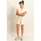 Half Zip Hooded Romper