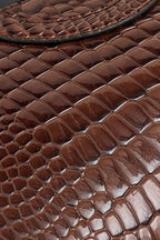 Crocodile Pattern Circular Handle Tote Bag