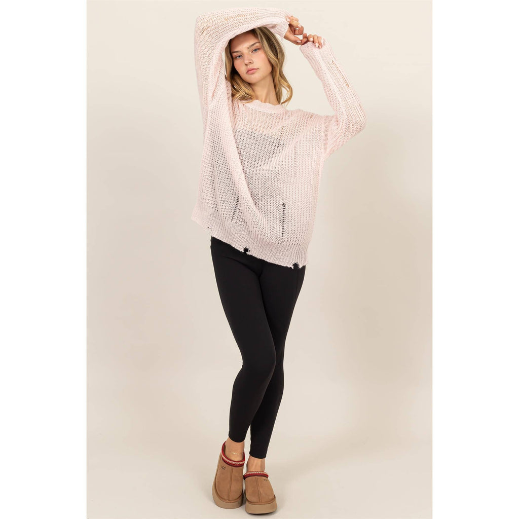 Distressed Knit Sweater