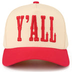 C.C Y'ALL Letter Embroidered Two Tone Trucker Hat