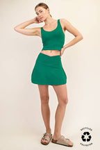 PLUS SIZE HIGH-WAIST SKORT