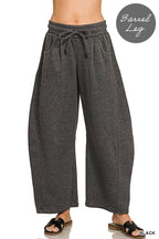 Barrel Leg Washed Sweatpants w/ Pockets