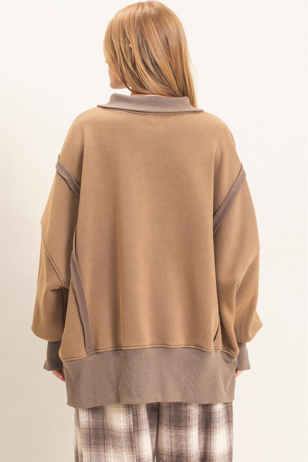 Mineral Wash Snap Collar Pullover