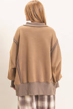 Mineral Wash Snap Collar Pullover