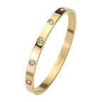 Stainless Steel Crystal Embellished Bangle Bracelet