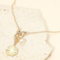 Floral Pearl Charm Accent Necklace