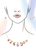 Pearl Chain Necklace with Christmas Charms