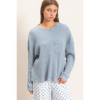 Mineral Wash Waffle Long Sleeve Top